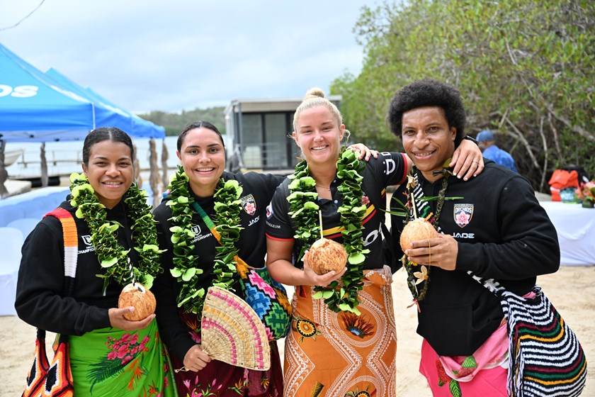 Ua Ravu, Shellie Long, Meg Ward and Elsie Albert at the PNG Orchids Power Meri cultural activity day.