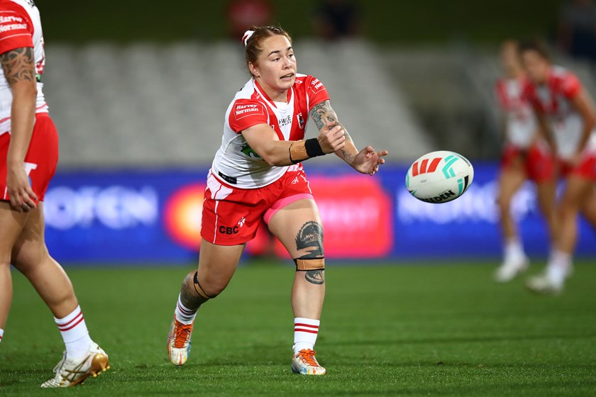 Renee Targett in action for the Dragons.
