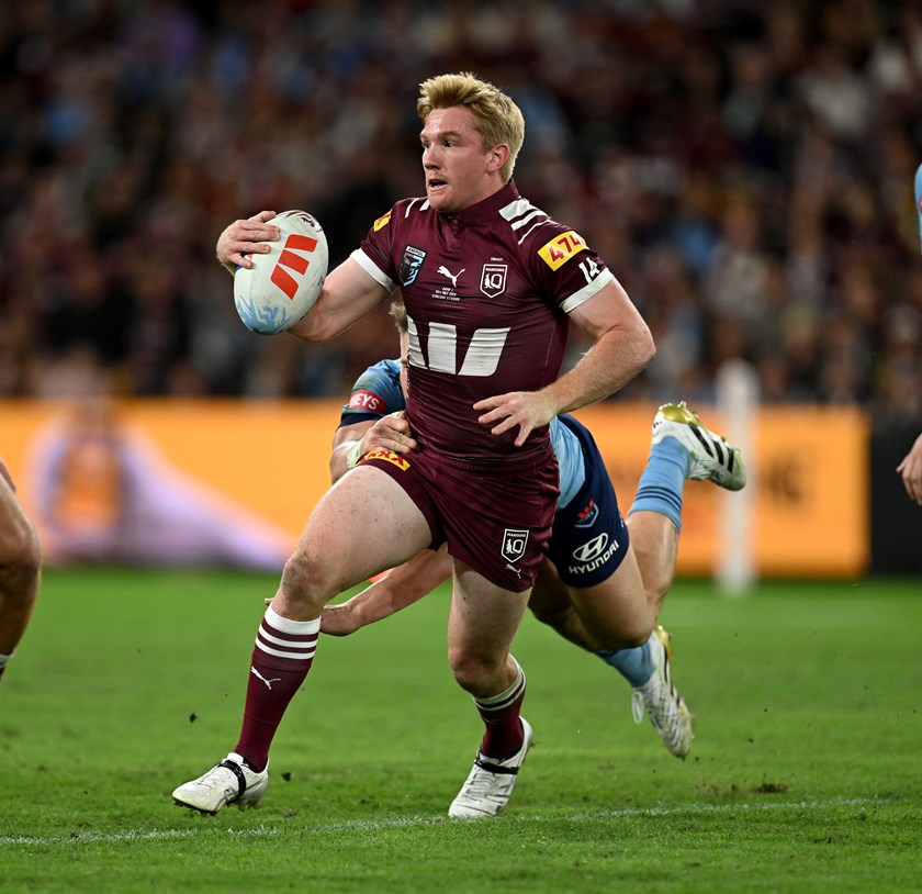 New Maroons halfback Tom Dearden's running game has the Blues on high alert ahead of Origin II.