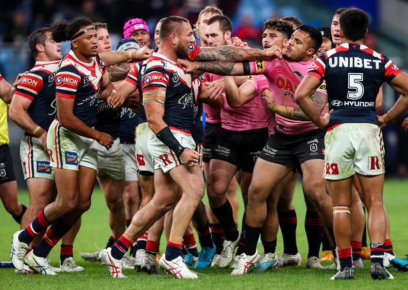 After their fiery clash in Round 15 of last season, Spencer Leniu and Jared Wearea-Hargreaves will be teammates in 2024 at the Roosters.