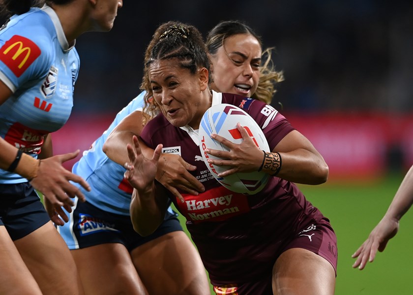 Shaniah Power during Game One of the Ampol Women's State of Origin series. ©NRL Photos
