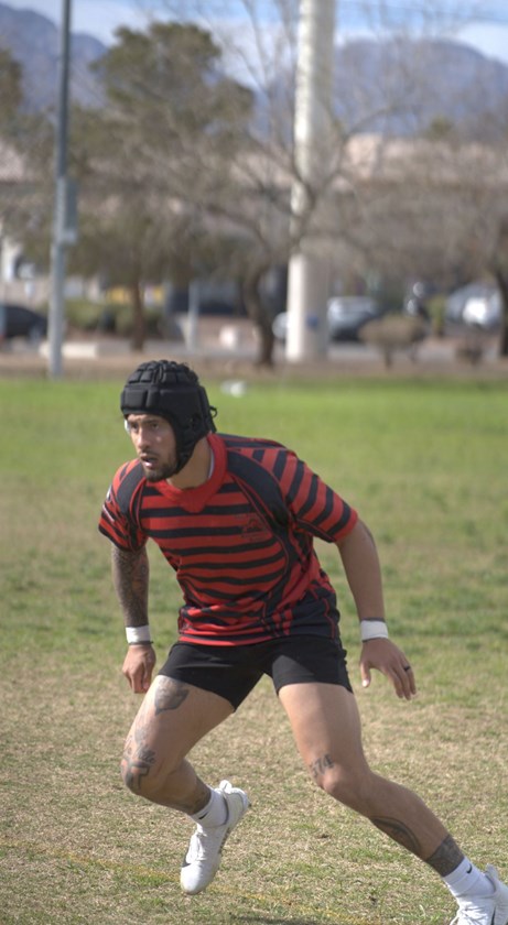 Former NFL player Cyrus Habibi-Likio has been invited to the 94ddz.combine after starring at the Vegas 9s tournament